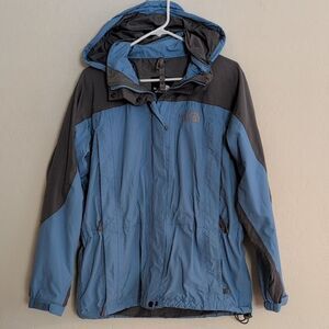 The North Face HyVent Blue Grey Hooded Jacket - Size M